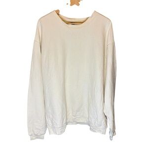 Vintage‎ 90s Men's Lands' End Cotton Ivory Sweatshirt Pullover Made In USA Sz XL